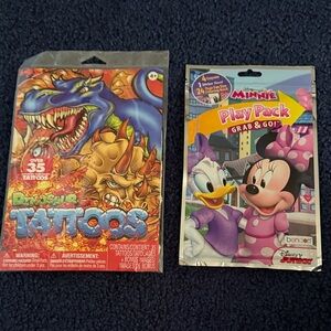 Disney Dinosaur Tattoos and Minnie Play Pack - Blue, Red, Purple